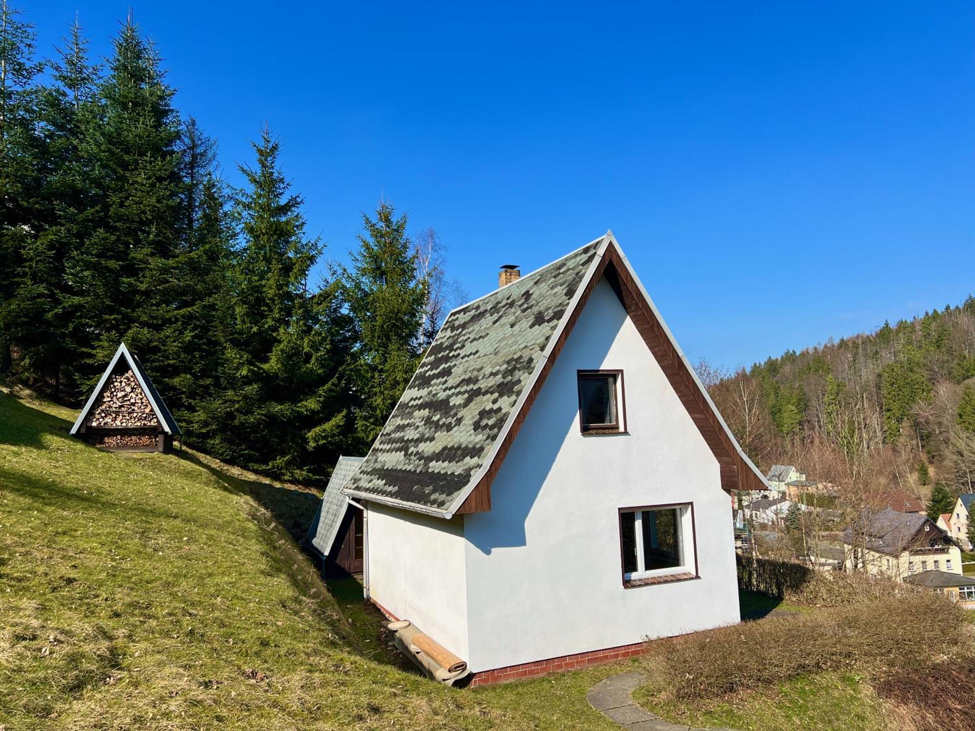 Urige Berghuette Mit Kamin Und Sauna Im Erzgebirge Nahe Schwarzwassertal Pobershau Eksteriør bilde